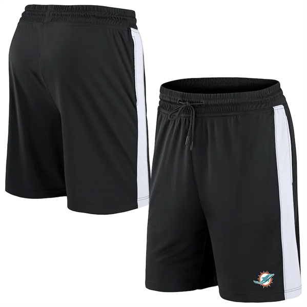 Men's Miami Dolphins Black Performance Shorts - Click Image to Close